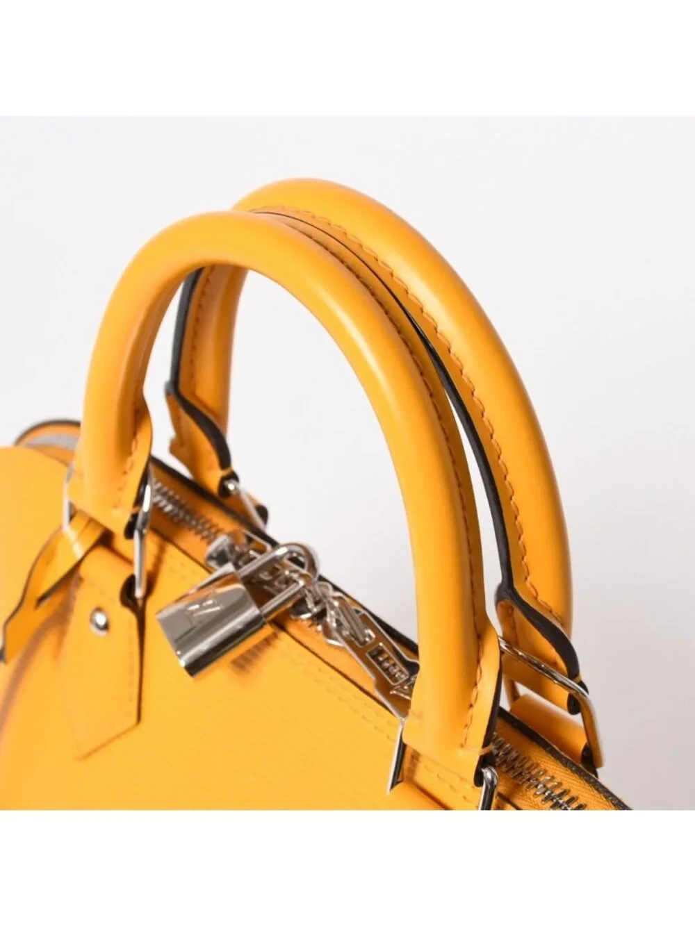 Louis Vuitton Alma Handbag Epi Leather Yellow Silver